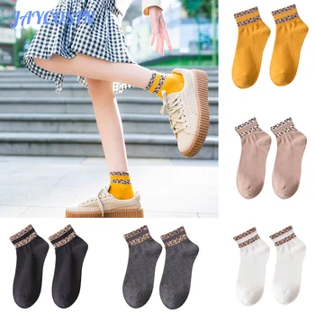 

JAYCOSIN Woman Socks Fashion Harajuku Leopard Print Socks Casual Spring Soft Cotton Long Socks Girls Women Socks with Print G3
