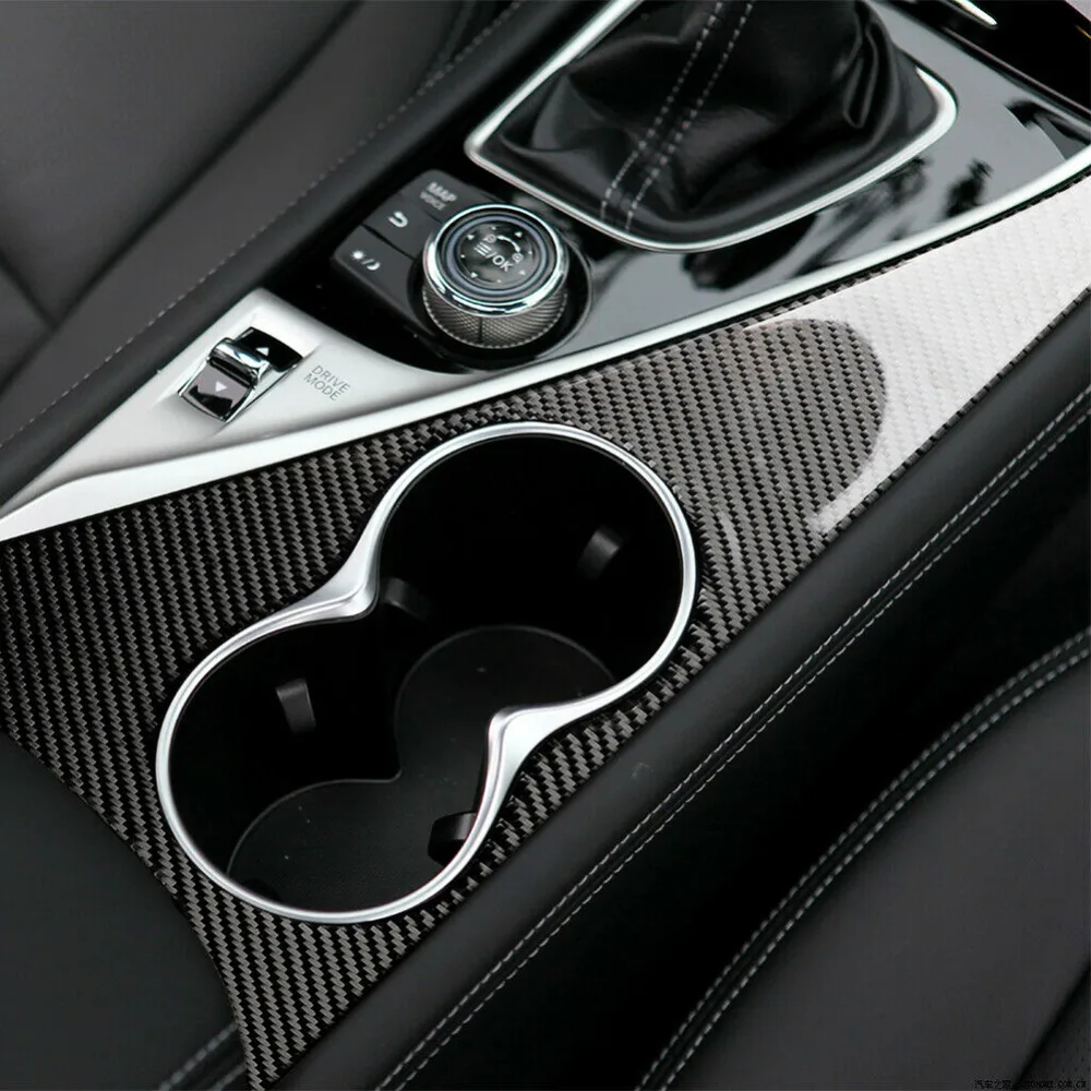 Carbon-Fiber-Interior-Water-Cup-Holder-Panel-Cover-Sticker-Trim-for-Infiniti-Q50-Q60-2014-2015