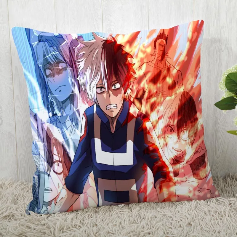 Custom Pillow Cases Boku no Hero Academia Square Pillowcase Christmas Zippered Pillow Cover 40*40cm,45*45cm(One Side - Color: 6