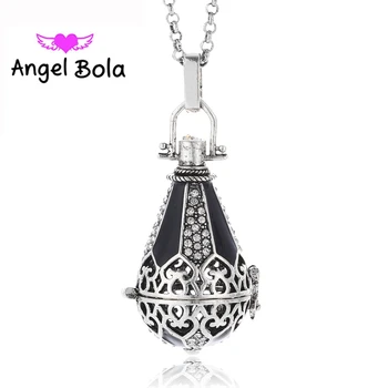 

Mexican 10pcs/Wholesale Lucky Drop Shape Metal 20.5mm Cage Angel Baby Sound Ball Perfume Box Engelsrufer Pendant L077