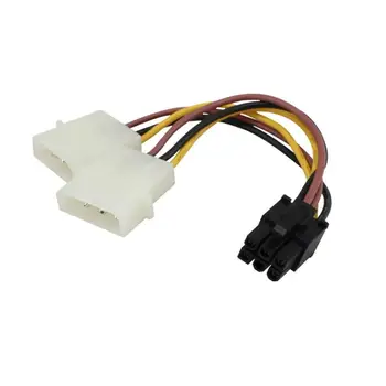 

2 IDE Dual 4pin Molex IDE Male to 6 Pin Female PCI-E Y Molex IDE Power Cable Adapter Connector for Video Cards