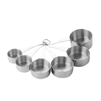 

6Pcs Measuring Cups Premium Stackable Kitchen Measuring Spoon Set Stainless Steel Measuring Cups and Spoons Set