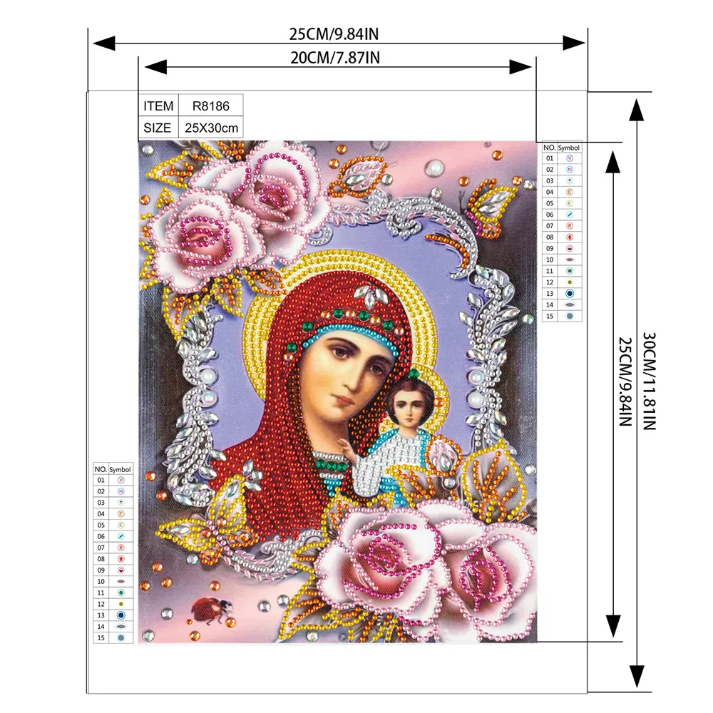 Pintura de diamantes artesanal 5D, figura religiosa, bordado de madrina, pintura decorativa de mosaico artesanal - Imagen 2