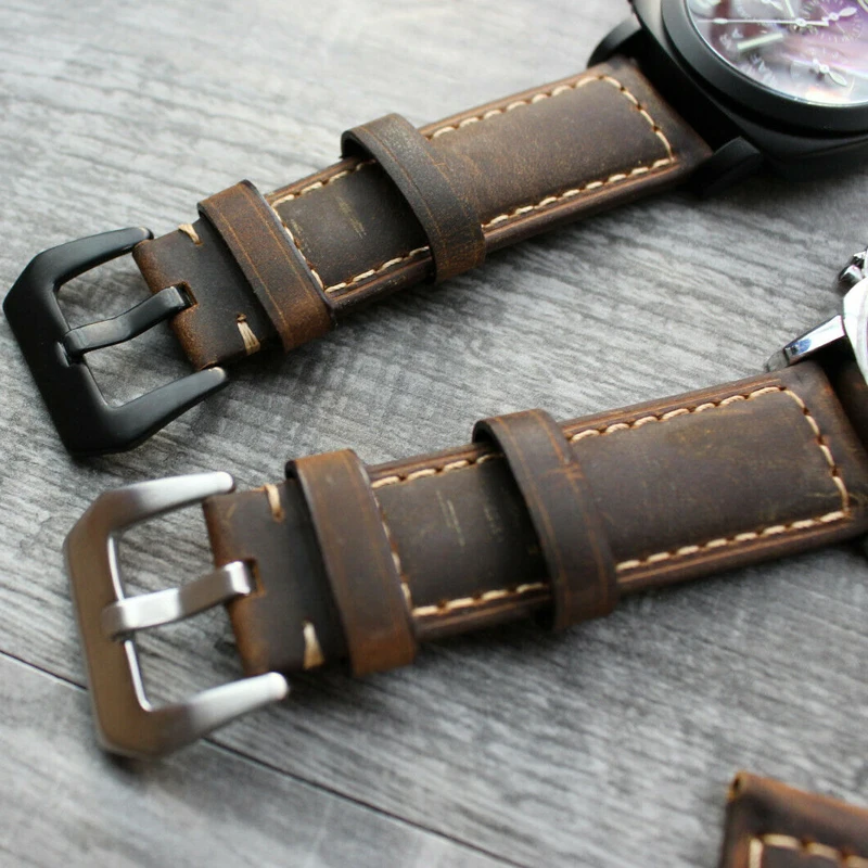 Ремешок для часов Panerai Luminor Marina 22 мм 24 26 из коричневой телячьей кожи|Ремешки часов|