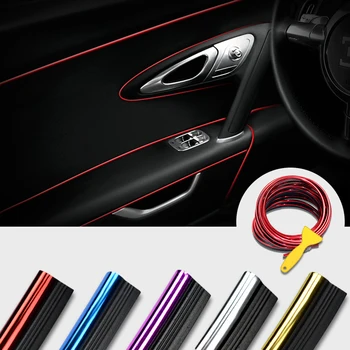 

5M Car Styling Brand Stickers and Decals Interior Decorative 3D Thread Stickers Decoration Strip on Car-Styling Auto Accessories