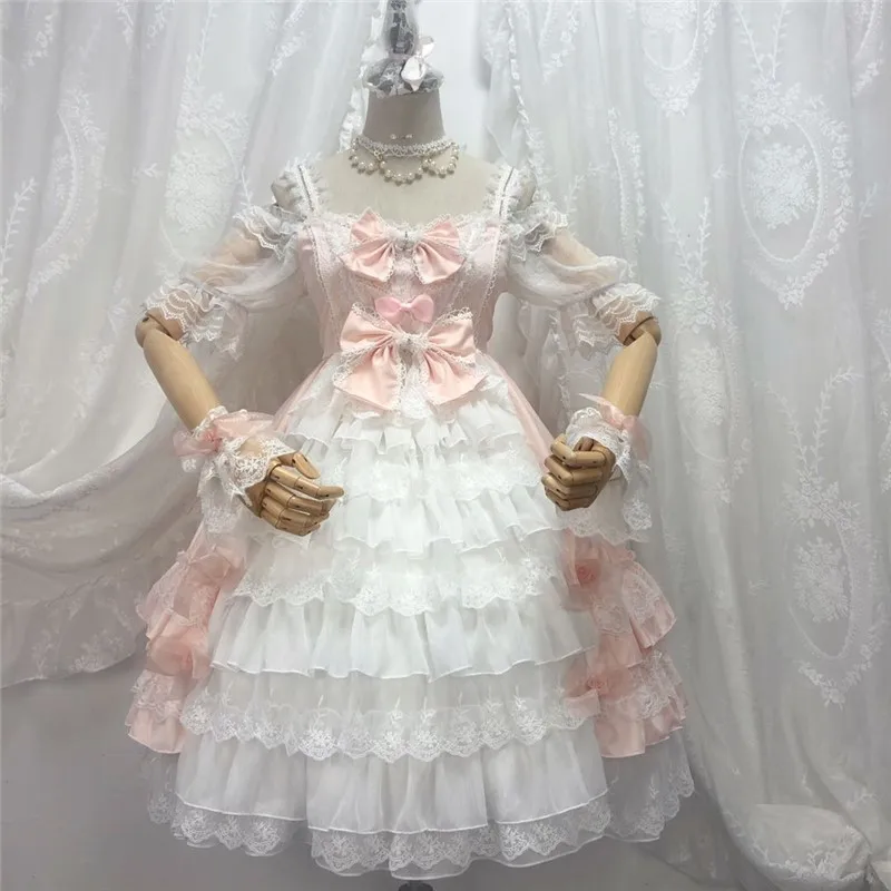 

Kawaii Gothic Lolita Victorian Loli Vestido Anime Lolitas Dress Renaissance Clothing Maid Cosplay Tea Party Goth Wedding Pink