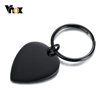 

Vnox Personalized Custom Engrave Key Chains for Men Woman Black Stainless Steel High Polished Unisex Accessory