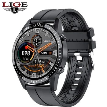 

LIGE Smart Watch Phone Full Touch Screen Sport Fitness Watch IP68 Waterproof Bluetooth Connection For Android ios smartwatch Men