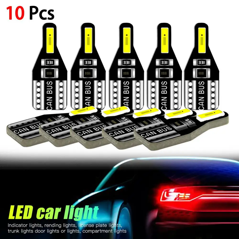 10 шт. LED T10 501 194 W5W 7020SMD Автомобильная CANBUS без ошибок клиновидная Лампа Белая voiture