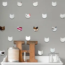 SM123 напрямую от производителя продажи детской комнаты гостиной украшения креативные настенные наклейки голова кота из мультфильма акриловое зеркало S