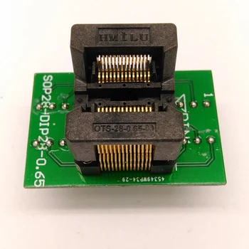

SSOP28 TSSOP28 to DIP28 Programming Socket Pitch 0.65mm IC Body Width 4.4mm 173mil OTS-28-0.65-01 Flash Test Socket Adapter