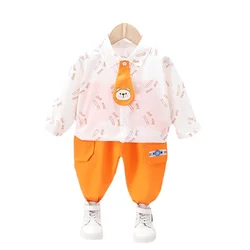 Fantasia infantil de algodão, roupas esportivas para garotos e garotas de outono