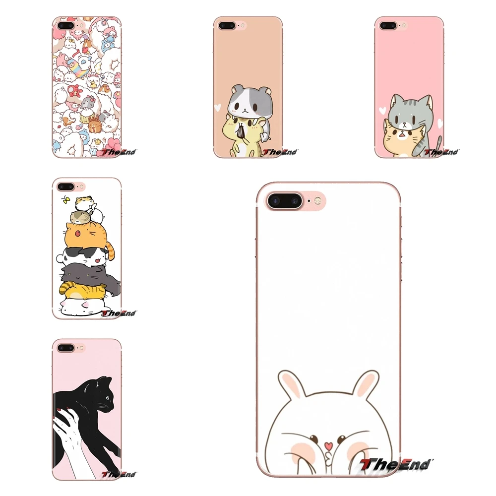 Kawaii Molang мультфильм аниме собака Кот ТПУ чехол для Huawei Honor 7X V10 6C V9 6A Play 9 Mate 10 Pro Y7 Y5 P8