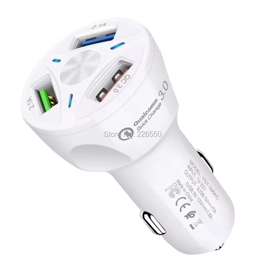 QC3.0 автомобильное зарядное устройство для телефона X Xs Max 3 USB быстрое Mate 20 P30 P30Pro Note