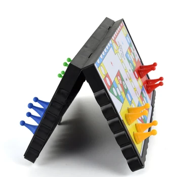 

New Mini Foldable Travel Magnetic Pegs Board Game Classic Kids Plastic Flying Chess Crawling Mat Flight Game 21*21*2cm
