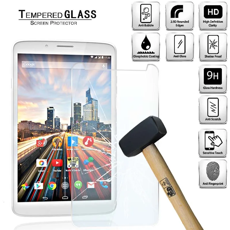 

Tablet Tempered Glass Screen Protector Cover for Archos 80b Helium 4G 9H Tempered Film Full Coverage Anti-Scratch