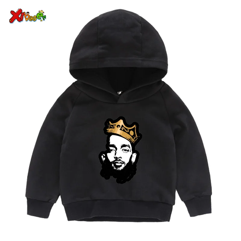 Детская толстовка-худи в стиле «хип-хоп», «рэпер Lil Peep Nipsey HussleT», «король», одежда с длинными рукавами для малышей, Детская толстовка - Цвет: Kids Hoodies