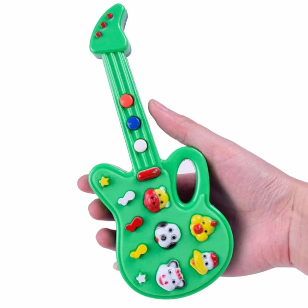 YKS Toy Music Electric Guitar Toys for Kids Baby Nursery Rhyme Music Simulation Plastic Guitar Baby Kids Best Gift Random Color