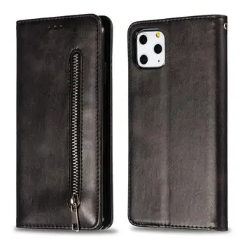 

Luxury Retro Zipper Flip Leather Case For iPhone 11 Pro 6 7 8 Plus X Xs Xr XS Max Magnet Cover Card Slot Stand