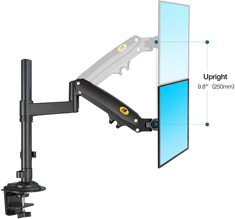 Suporte de Mesa Mola de Gás Montagem de tv Lcd de Movimento Duplo Monitor Braço Completo 2-12kg Ergonomia Braçadeira Suporte nb H180 22 -32 - Image 2