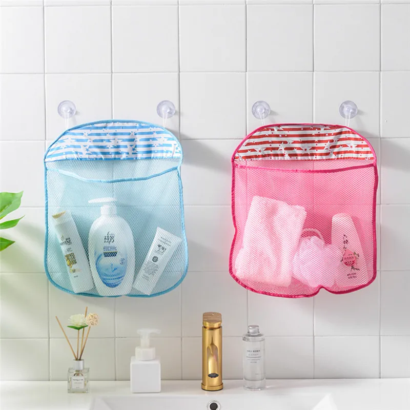 

Bathroom Hanging Storage Basket Baby Kids Bathing Toy Stuff Net Storage Organizer Suction Kitchen Folding Mesh Storage Basket