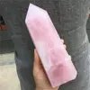 Natural Pink Rose Quartz Crystal Obelisk Wand Point Healing 6