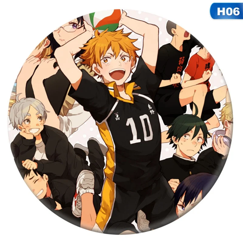 Мальчик аниме волейбол из мультфильма Tsukishima Firefly Sun Xiang XCosplay брошь на кнопке High Kyuu!