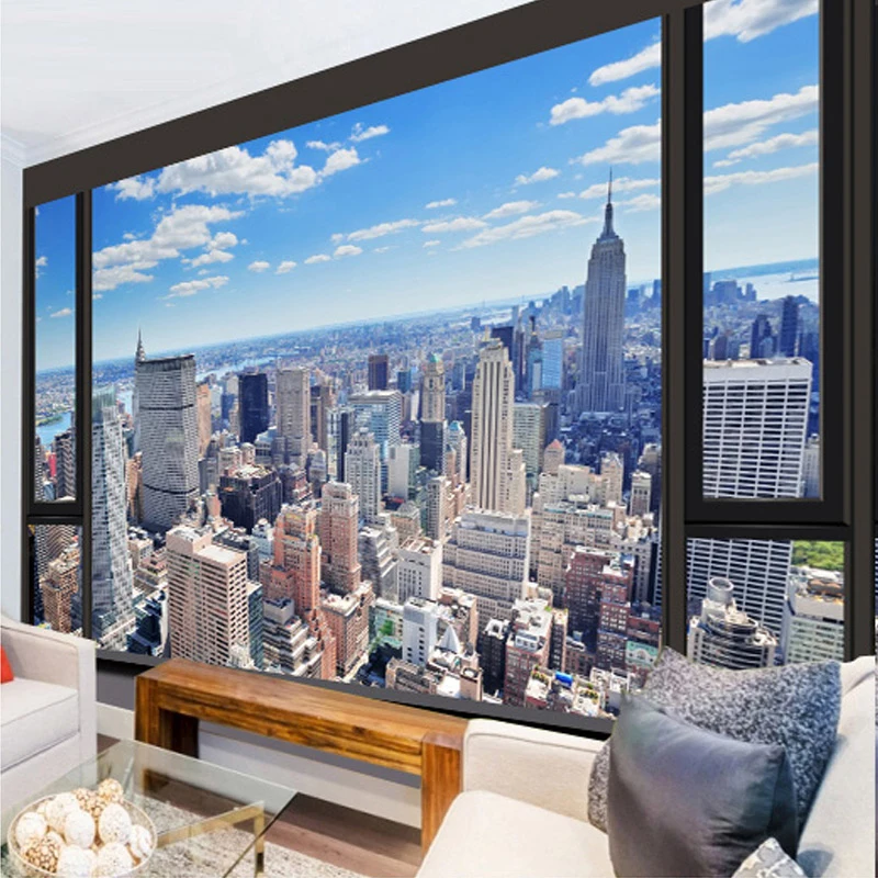 

Drop Shipping Custom 3D Photo Wallpaper Modern Wall Painting Urban Landscape Embossed Wall Paper TV Wall Mural Wallpaper