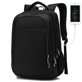 

Black Waterproof USB Charging Port School Men Backpack Laptop/Computer Backpacks Male Travel Backpack Bags Large Capacity