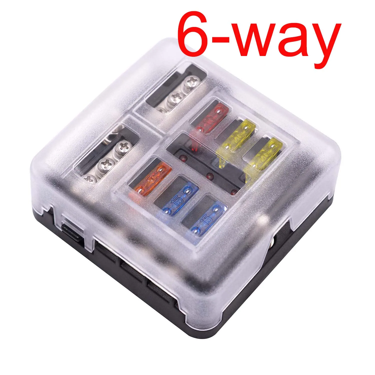 1 Pcs DC12-32V автомобильный ПК водонепроницаемый держатель предохранителя 5A 10A 15A 20A предохранители Лопата для автомобилей, внедорожников, RV, автобусов, яхты, лодок и т. Д - Цвет: 1 Pcs