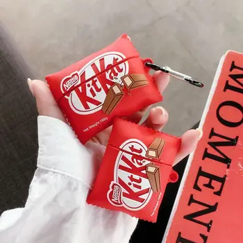 

3D cute wafer chocolate biscuit for Airpods 2 1 case Luxury SOFT Silicone protective cover with hook for Airpods pro 3