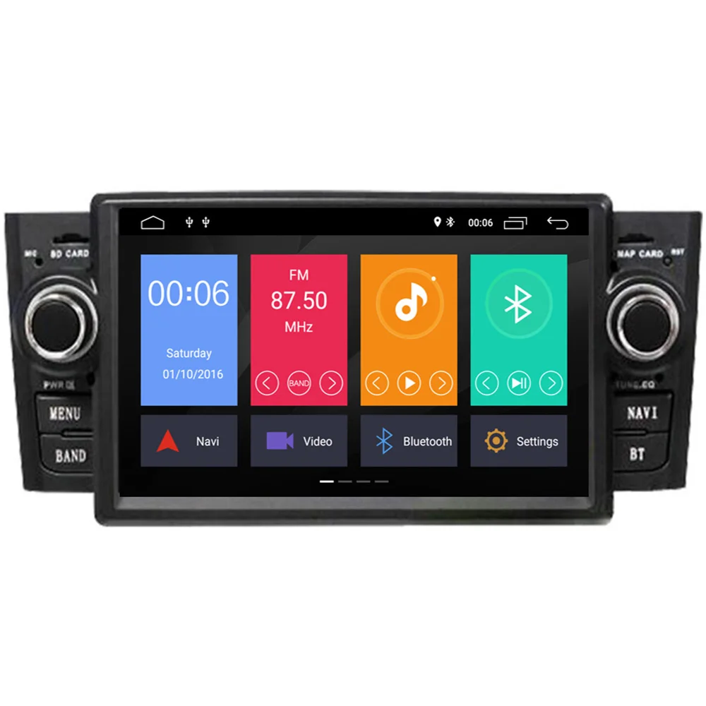 Discount Car Multimedia player GPS Android 9.0 8 core 4+32G Car Radio 2 Din DVD For Fiat/Grande/Punto/Linea 2007-2012 Radio FM steering 4