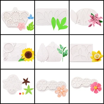 

SHENHONG Flower Paste Pastry Decorating Mould Silicone Fondant Cake Mold Clay Tray Petal Leaf Sugar Craft Dessert Baking Pan