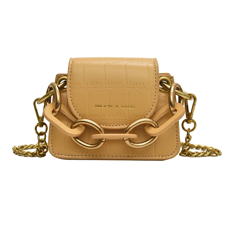 

Mini Crossbody Bags for Girls Thick Chains Shoulder Bags PU Leather Women Handbag Female Luxury Designer Crossbody Purses Bolsas