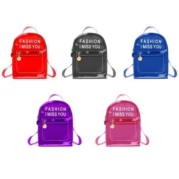 

Letter Printing Fashion Transparent PVC Backpack Teenager Girls Small Travel School Book Bag Daypack 2020 Female Casual Rucksack