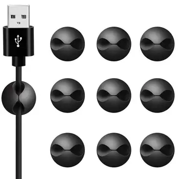 

Cable Clips, Black Cord Organizer Cable Management for Organizing Cable Cords Home and Office, Self Adhesive Cord Holders Silico