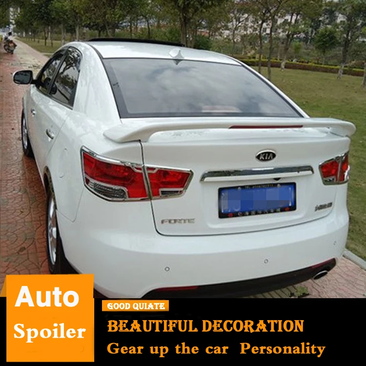For Kia Forte Spoiler 2010-2015 Sport With brake lights ABS Material Car Rear Wing Primer Color Trunk decoration | Автомобили и