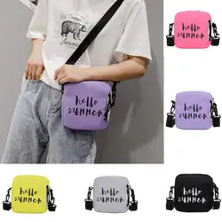 Холщовая сумка-мессенджер, Детская сумка на плечо, женская новая сумка, Студенческая сумка, одноцветная сумка через плечо, Прямая поставка