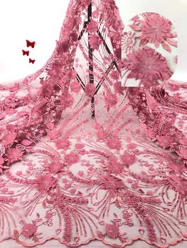 

Wine Hot Sale Nigerian Lace Fabrics Fashion African Kano cotton Swiss Voile Lace In Switzerland High Quality Lace