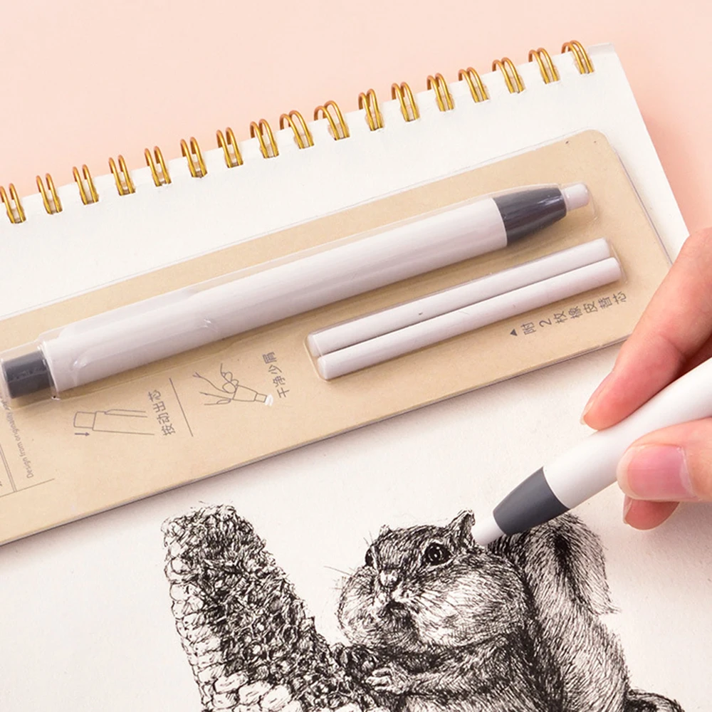 

1 Pcs Creative Rubber Eraser Automatic Retractable Press Pencil Eraser Pen Eraser Student Sketch Stationery