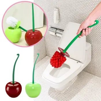 

Toilet Brush Set Cute Cherry Shaped Compact Toilet Brush With Holder Bathroom Tools