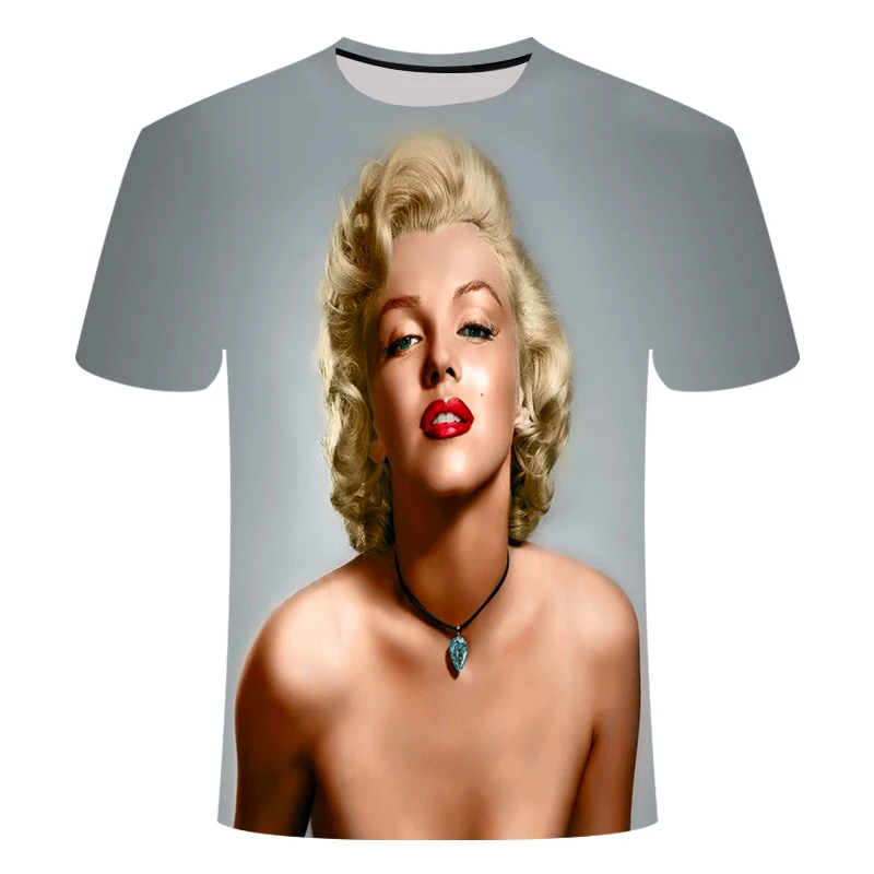 2019 New Own Design Men's T shirt 3D Ultra-clear Marilyn Monroe Tshirt Print  Harajuku Tops Tee Short Sleeve Fitness t-shirt