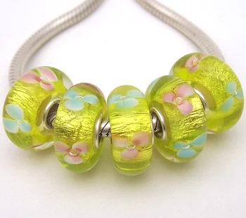 

JGWGT 1925 5X 100% Authenticity S925 Sterling Silver Beads Murano Glass beads Fit European Charms Bracelet diy jewelry Lampwork