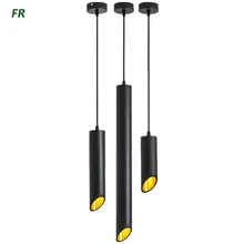 Projecteurs LED créatifs, plafonniers inclinés à tube long, plafonniers cylindriques simples pour bar, salle à manger et chambre à coucher