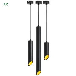 Projecteurs LED créatifs, plafonniers inclinés à tube long, plafonniers cylindriques simples pour bar, salle à manger et chambre à coucher 