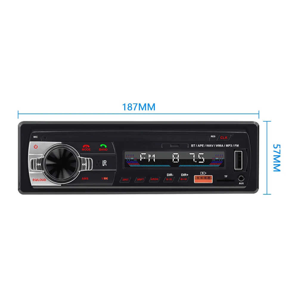 Podofo-Autorradio con reproductor multimedia MP3 y USB para coche, radio de coche para encastrar, con entrada entrada auxiliar SD y USB, JSD-520, 1 din, 12V