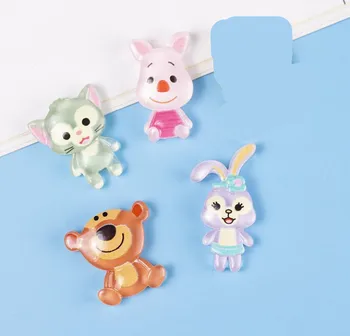 

Kawaii Cartoon flatback Resin mouse Bear, rabbit, cat, pig Cabochons Embellishments Scrapbook Crafts DIY Hair Bow Accessories