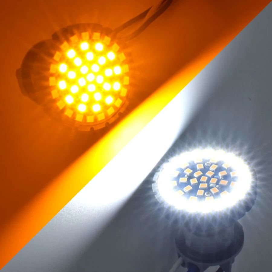 

1157 Motorcycle Led Rogue Lamp Turn Signal Reverse Back Tail Light Amber/White 1 Pair