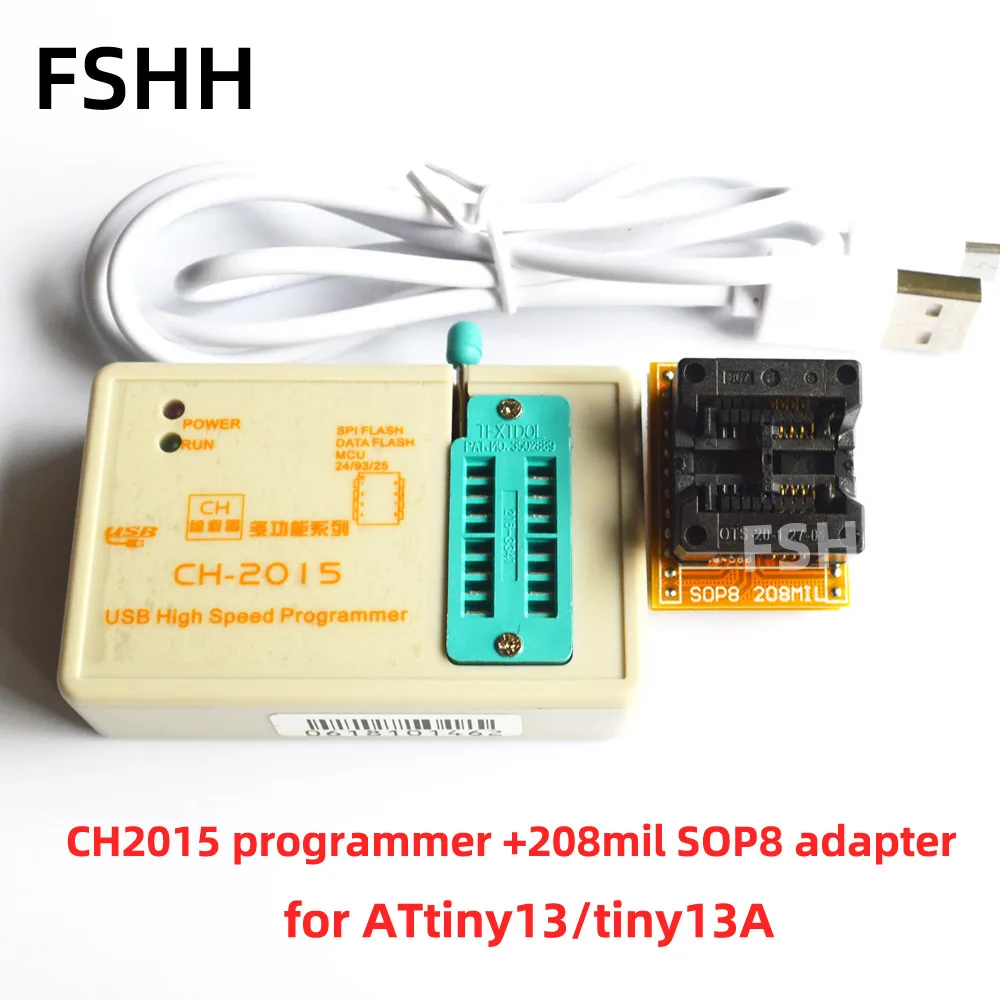 Программатор CH2015 + адаптер AVR SOP8 для чипа ATtiny13a tiny25 tiny26 tiny45 tiny84a tiny85|Промышленные