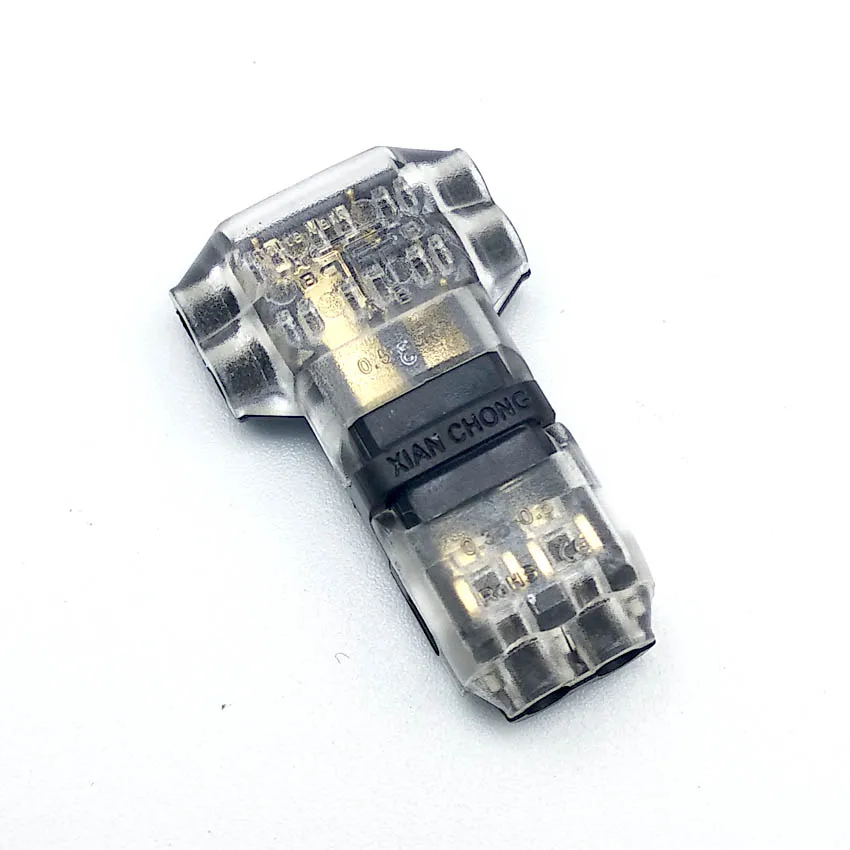 5 шт./лот 2 Pin 2 Way 300v 10a Универсальный Компактный проводной разъем Т-образный проводник клеммный блок с рычагом AWG 18-24